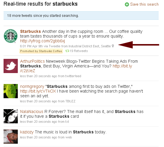 Starbucks Promoted Tweet